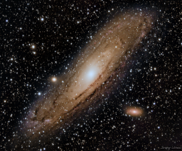 A dramatic version of M31 with a bit more saturation combined from 6 1/2 hours of exposure taken over the course of 2022.